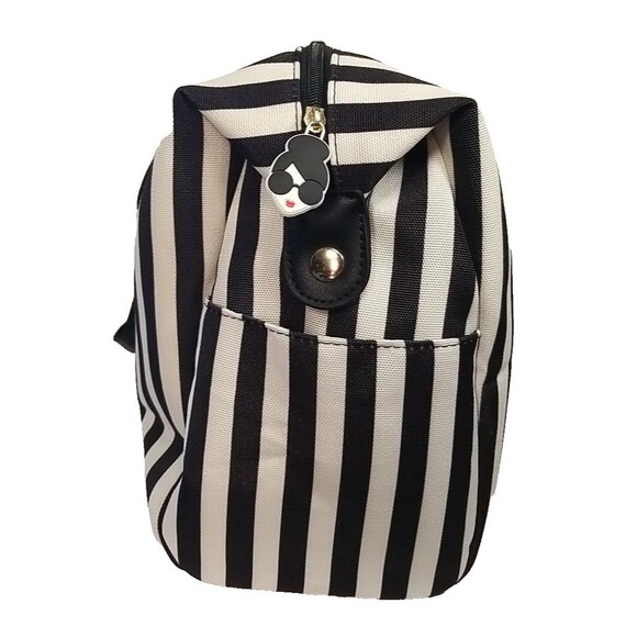 Alice + Olivia by Stacey Bendet Women’s Stripe Duffle Bag Black & White NWOT - Picture 2 of 7